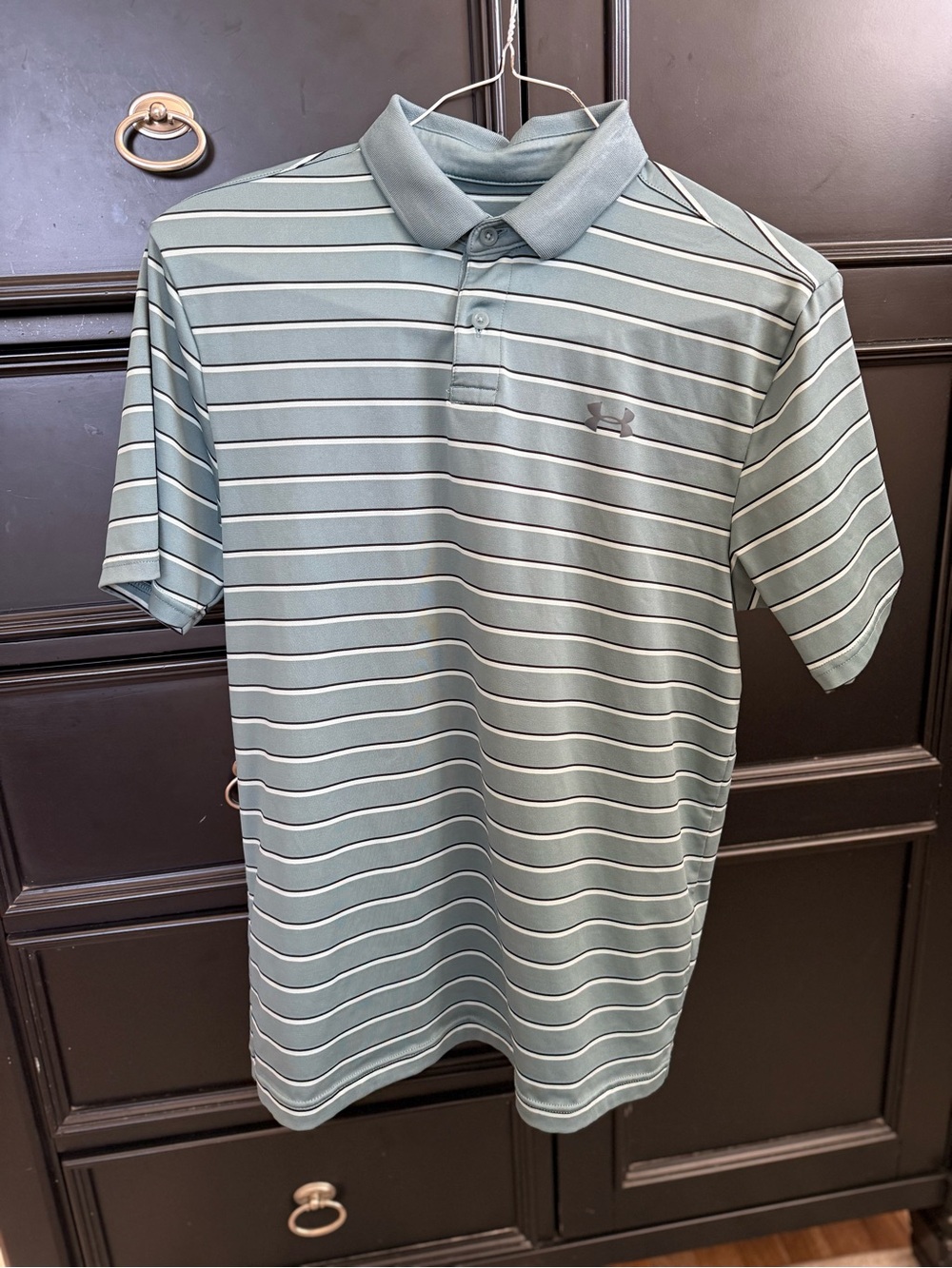 Under Armour Men's Light Green Striped Performance Polo